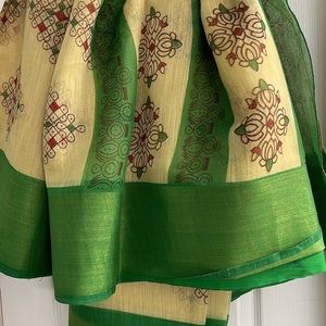Brand new linen cotton saree NWOT